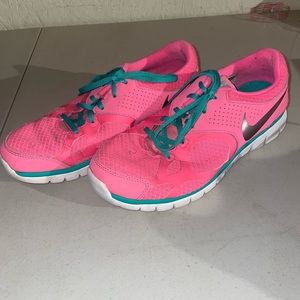 Nike Womens Flex Run 512108-602 Pink Running Shoes Sneakers Size 10